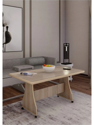 Maison Luré Mdf Tekerlekli Orta Sehpa Yemek Masası Ofis