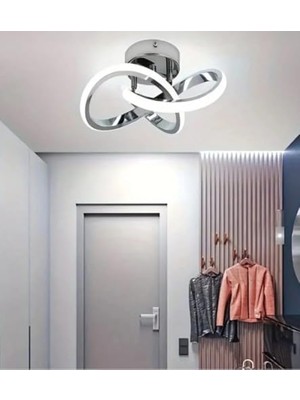 Ertürk Store Lzy Avize Store Kar Çiçeği LED Tavan Armatürü, Krom, Modern Stil, Salon ve Antre Için