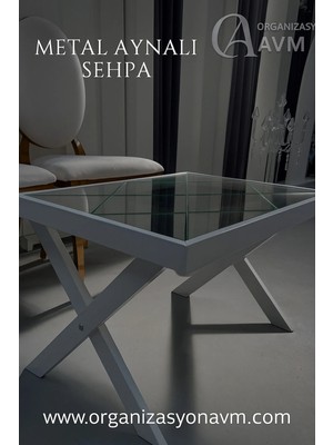 Maison Luré Metal Ayaklı Ayna Sehpa Orta Sehpa