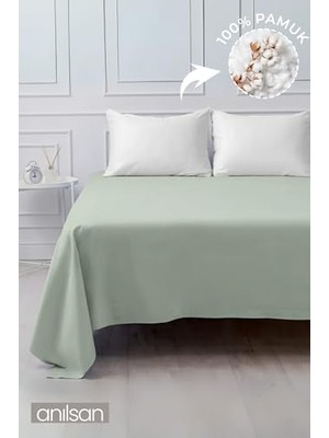 Ertürk Store Camelia Tek/çift Kişilik Düz Ranforce Lastiksiz Çarşaf - Mint Yeşili %100 Pamuk