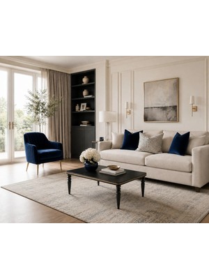 Maison Luré Antrasit Orta Sehpa Ahşap Ayaklı Modern Salon Sehpası
