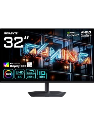 Ertürk Store MO32U24 31,5" Qd-Oled Penta Tandem 4. Nesil Gaming Monitör 4K UHD (3840X2160), 240Hz, 0.03MS Gtg, Hdr 1000NITS, HDMI 2.1, Dp 1.4, Usb-C, 99% Dcı-P3