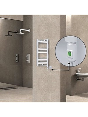 Ertürk Store Haiti Elektrikli Havlupan 400X800 Düz Beyaz Parlak (On/off Düğmeli) 300 W