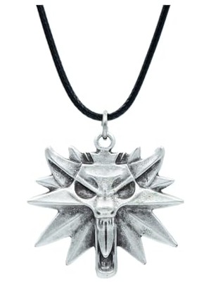 Ertürk Store Witcher Figürlü Gümüş Kaplama Deri Ip Kolye NO:960, Kadın Erkek