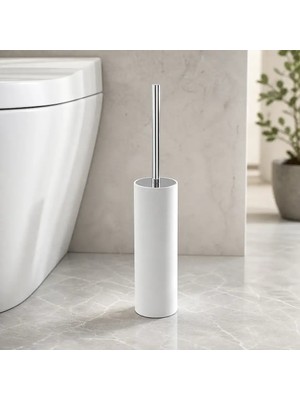 Elovias System Tuvalet Fırçası Beyaz/Krom Renk (BA4038 009 R1-CR)