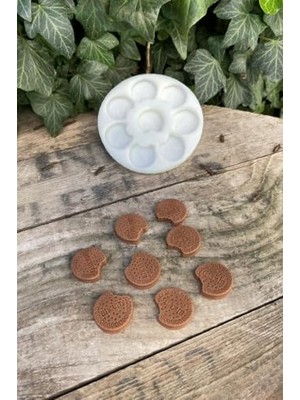 Ertürk Store Kremalı Bisküvi Büyük Sekizli Silikon Mum Kalıbı