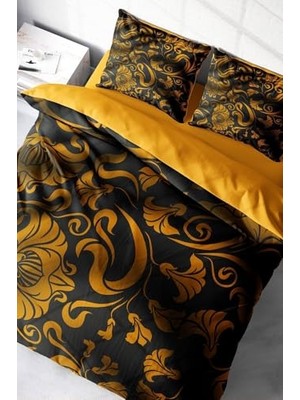 Ertürk Store Nevresim Takımı, %100 Pamuk Saten Çift Kişilik Gold Leaves, MONOHOME40178