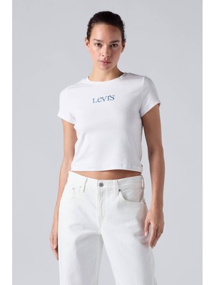Levi's gr Essentıal Baby Kadın Beyaz Bisiklet Yaka T-Shirt 00AUY-0000