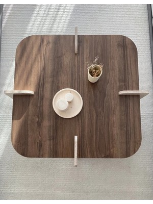 Maison Luré Ceviz Desen Orta Sehpa 70X70 cm