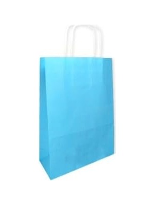 Ertürk Store Mavi Kağıt Çanta Bükülmüş Saplı Mini 15 * 8 * 20 5 Adet