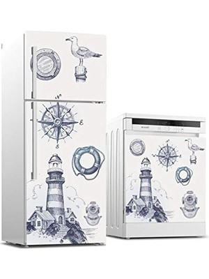 Ertürk Store Sticker Kaplama, Deniz Feneri Pusula, Buzdolabı ve Bulaşık Makinası Beyaz Eşya