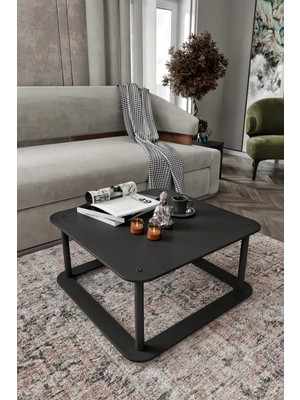 Maison Luré Masivo Orta Sehpa 70X70 Kare Siyah