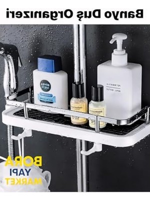 Beyaz Sürgülü Duş Sabunluğu, Mutfak ve Banyo Organizer