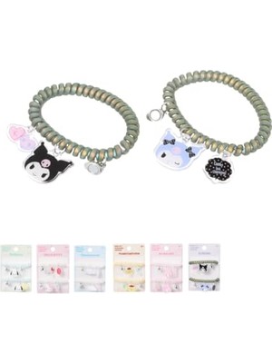 Ertürk Store Lisanslı 2'li Spiral Saç Lastiği - Kuromi - Hello Kitty - My Melody - Cinnamoroll