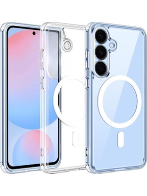 Ertürk Store Samsung Galaxy S25 ile Uyumlu Kılıf Şeffaf, Wireless Magsafe ile Uyumlu Silikon Kapak Galaxy S25 ile Uyumlu Kılıf, Şeffaf