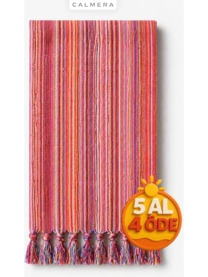 Ertürk Store Etnika Peştemal, Ince, Renkli Saçaklı, Plaj Pareo, Deniz, Havuz, Yoga, Kamp, Pilates Havlusu - Turuncu Turuncu 90 x 170