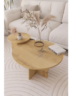Maison Luré 2 Li Orta Sehpa Seti, Iskandinav Stil, Bohem, 72 Cm, 40 cm