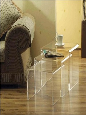 Maison Luré Pleksi Akrilik Zigon Sehpa Tekli 39CM 36CM 30CM 10MM