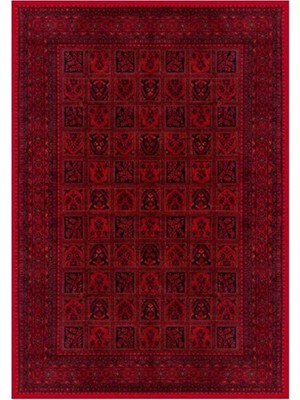 Tr Gloria TD720 Bordo Afgan Desen Dokuma Saçaklı Kilim