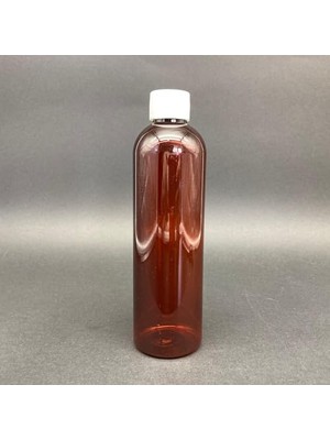 Ertürk Store 250 cc Kahverengi Pet Şişe, Beyaz Kapaklı, 250 ml Kapaklı Plastik Şişe, 10 Adet