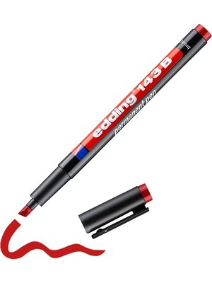 Ertürk Store 143 B Kalıcı Marker Asetat Kalemi Kırmızı 1 Kalem Kesik Uç 1-3 mm
