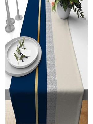 Ertürk Store Lacivert Premium Tay Tüyü Dokuma Leke Tutmaz Kumaş Masa Örtüsü Runner 40X140 cm RNR489