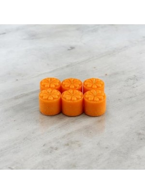 Ertürk Store Mini 6'lı Turuncu Silindir Baton Mum, Dekoratif, Fitilli, Kokusuz
