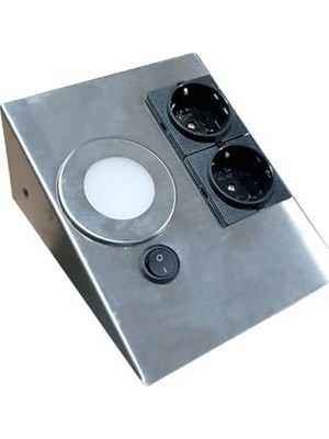 Ertürk Store CT-5109 1W Ledli Çift Prizli Tezgah Altı Spot Aydınlatma Beyaz Işık
