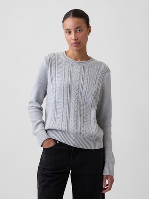 Gap Kadın Gri Rollneck Cable Örgü Kazak