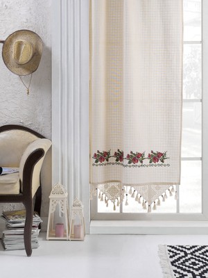Buldan Concept Buldan Işi Kırmızı Kaneviçeli Perde 160X220 cm