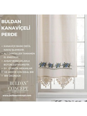 Buldan Concept Mavi Kaneviçeli Perde 100 x 170 cm