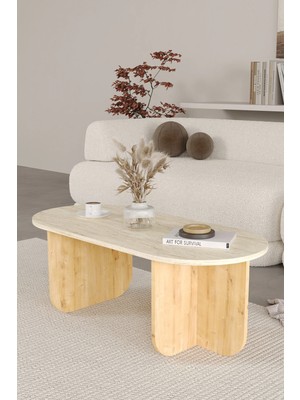 Maison Luré Oval Orta Sehpa, Iskandinav Stil, Bohem, 110X50 cm