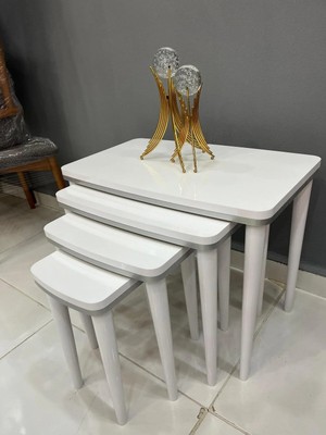 Maison Luré Beyaz Çift Katlı Zigon Sehpa