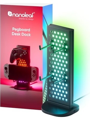 Ertürk Store Pegboard Oyun Istasyonu, Kontrolcü ve Kulaklık Askılı 3'ü 1 Arada Rgbıc Masa Lambası, Çift Taraflı Aydınlatma Efektleri