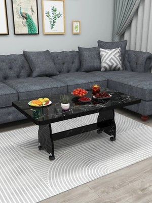 Maison Luré Tekerlekli Orta Sehpa 60X100CM Çalışma Masası Balkon Masası Mdf