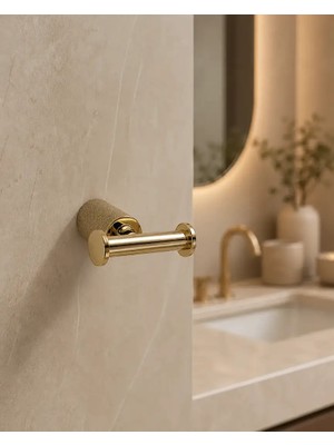 Elovias System Banyo Icona Ikili Askılık Gold Renk 32X8X84 mm (BA1037 012 Gl)