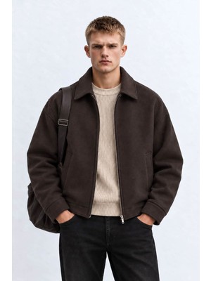 Ohepmoda Düz Erkek Kaşe Ceket Mont
