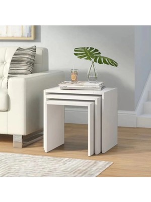 Maison Luré 3'lü Beyaz Zigon Sehpa Mdf