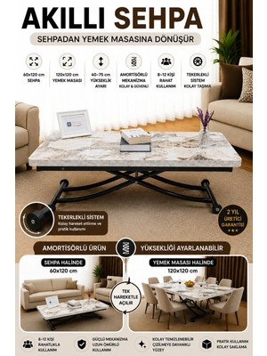 Maison Luré Juppo Üst Tabla Mdf Beyaz Mermer Oval Köşe Alt Siyah Orta Sehpa