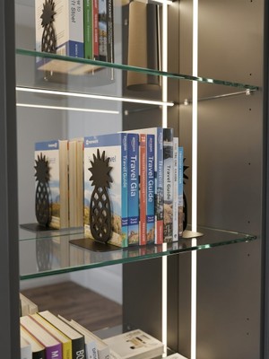 Eyzo Home Ananas Figürlü Metal Kitap Tutucu - Siyah Dekoratif Kitap Desteği ve Raf Düzenleyici Kitaplık Aksesuarı