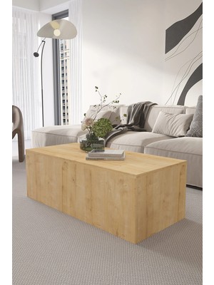 Maison Luré Orta Sehpa 110X50 cm Iskandinav Stili Küp Sehpa Safir Meşe