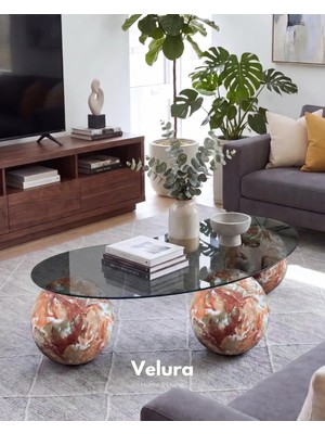 Maison Luré Küre Orta Sehpa - Mars Mermer - Fasulye Füme