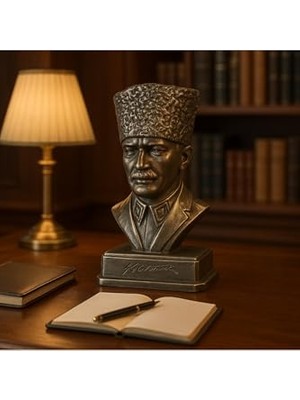 Ertürk Store Decostonebiga Atatürk Kalpaklı Büst Bakır 21 x 11