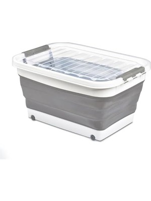Ertürk Store Tekerlekli Katlanabilir Akordiyon Saklama Sepeti, 45 L ve 30 L Seçenekli, 30 L