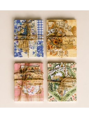 Vintage Scrapbook Başlangıç Dekoratif Kağıt Seti
