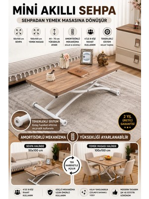 Maison Luré Üst Tabla Mdf Urartu Oval Köşe Alt Ayak Beyaz Dışa Kıvrım Orta Sehpa