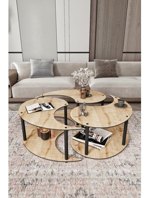 Maison Luré Yin Yang Unity Serenity Orta Sehpa 3 Lü Safir Meşe 100 cm