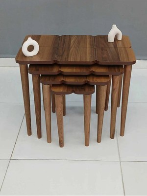 Maison Luré Ahşap Mdf Zigon Sehpa Seti Kullanışlı Tasarım