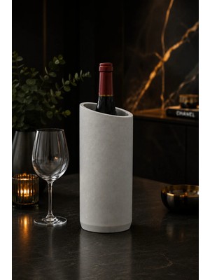 Maison Luré El Yapımı Dekoratif Beton Şarap Soğutucu Şaraplık & Servis Arabası