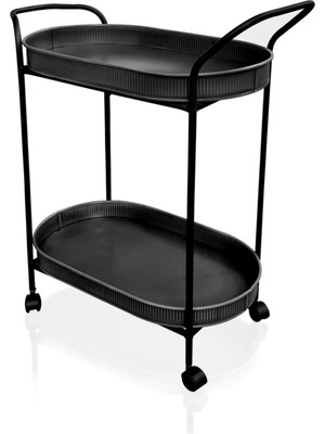 Maison Luré Servis Arabası Siyah 80X46X32 cm Şaraplık & Servis Arabası